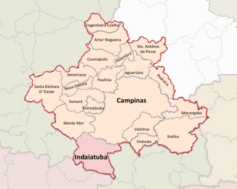 Distância até Campinas: capitais e cidades do interior de SP