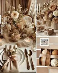Decoração de festa com arranjos florais elegantes, velas e detalhes sofisticados para ocasiões especiais, ideal para decoração de casamento ou evento formal.