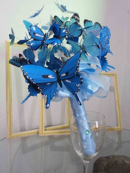 buquê de borboleta azul