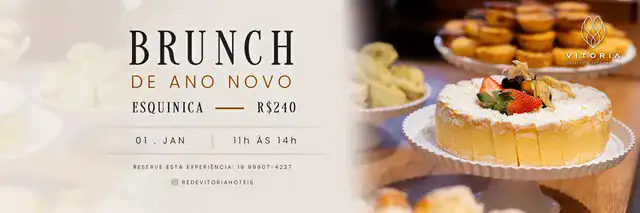 Almoço de ano novo em Campinas - mesa do brunch com alimentos